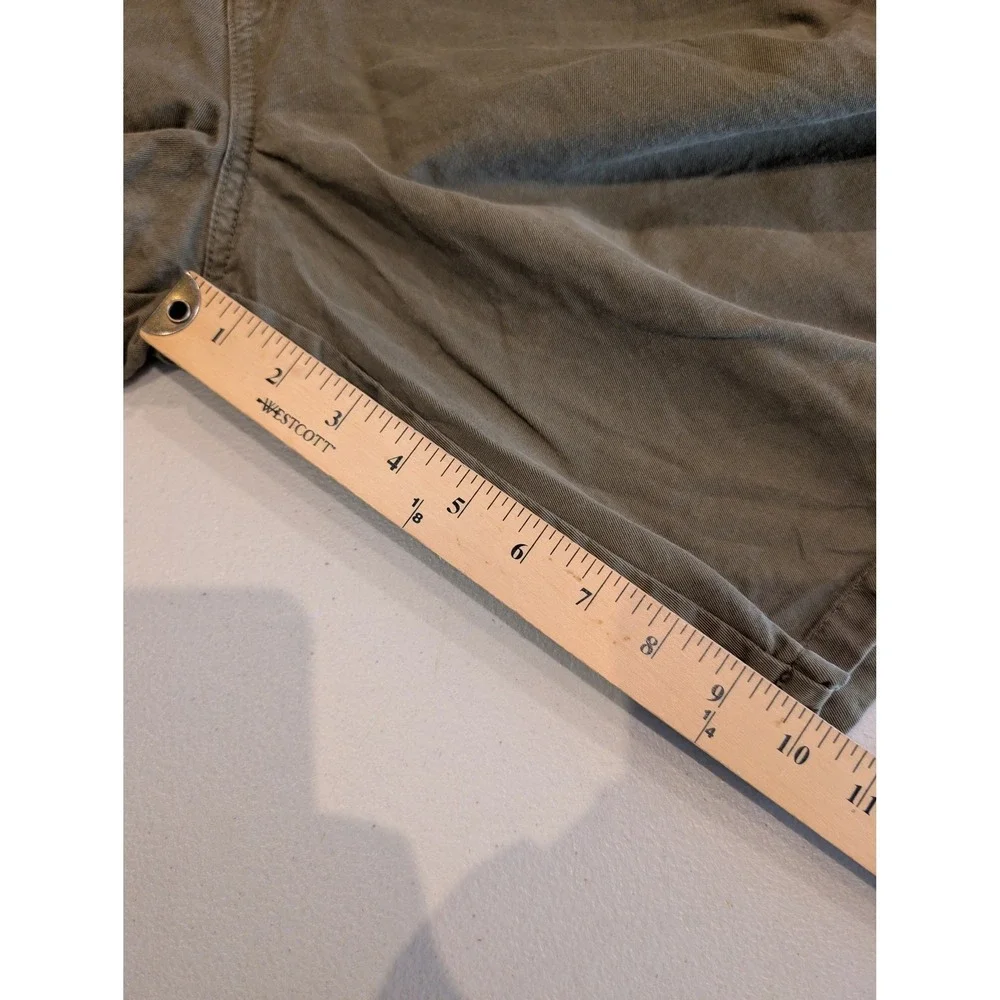 Northwest Territory Men Olive Green Cotton Twill Flat Front Chino Shorts Size 38